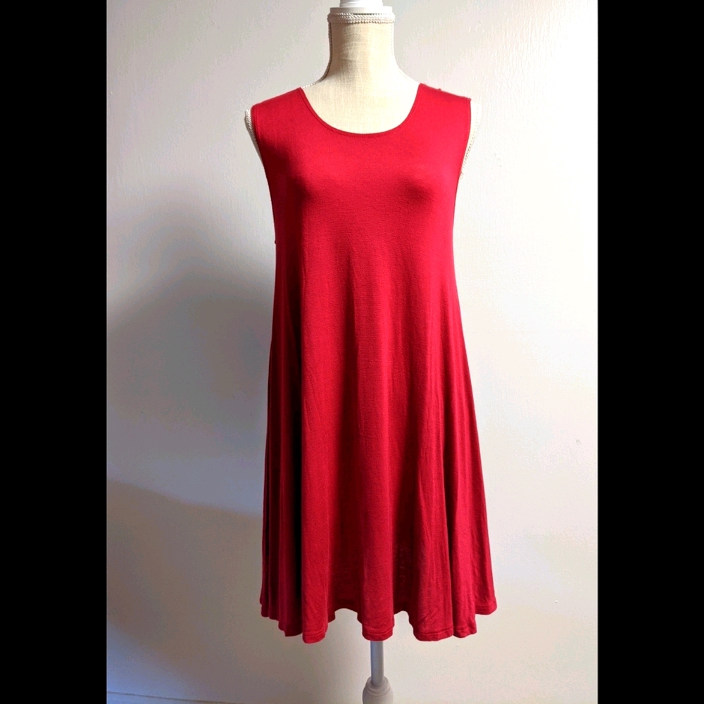 Tinley Barn Red Knit Swing Dress Small